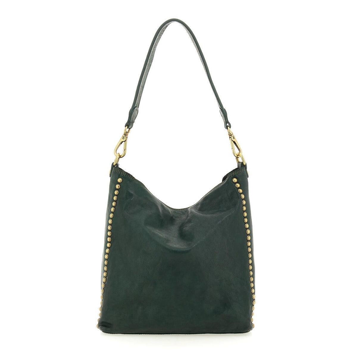 Cowhide skuldertaske - Green Bottle